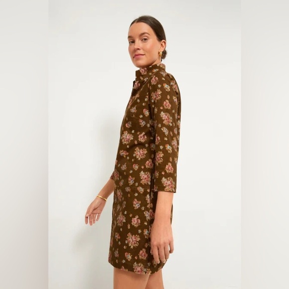 Tuckernuck Hazel Floral Corduroy Mini Dress S Brown Clifton Fall Floral NWT - Picture 6 of 15